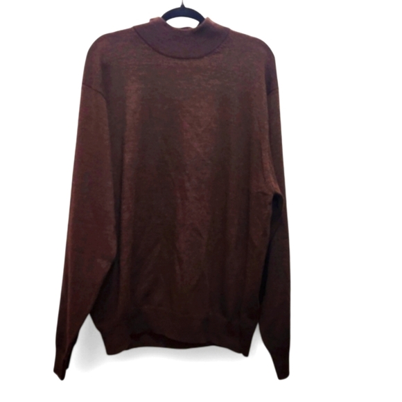 Jos. A. Banks 100% Merino Wool Mock Neck Sweater Brown Size XL - Picture 1 of 4